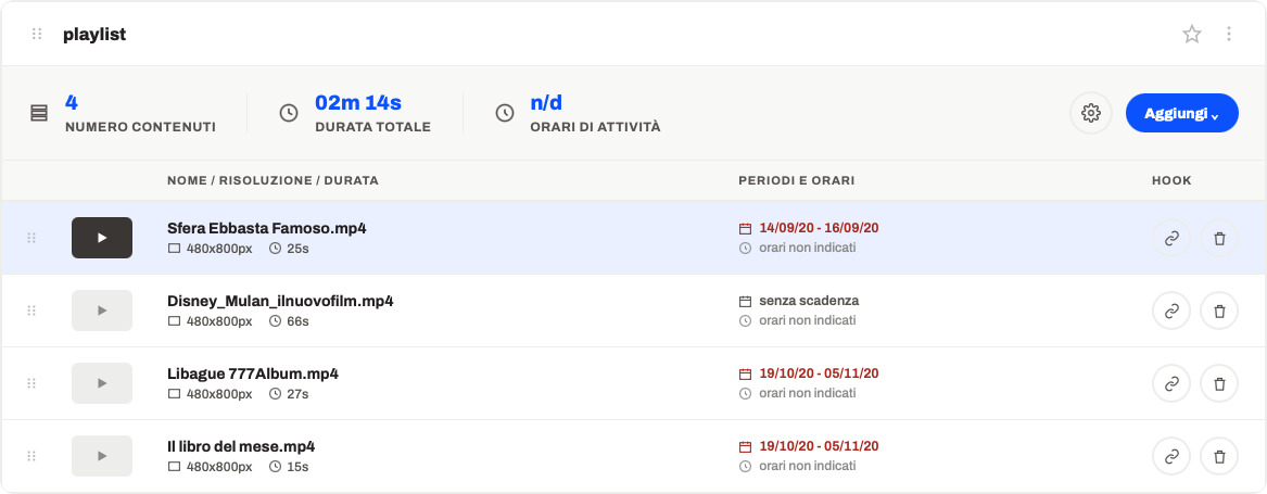 Gestione delle playlist