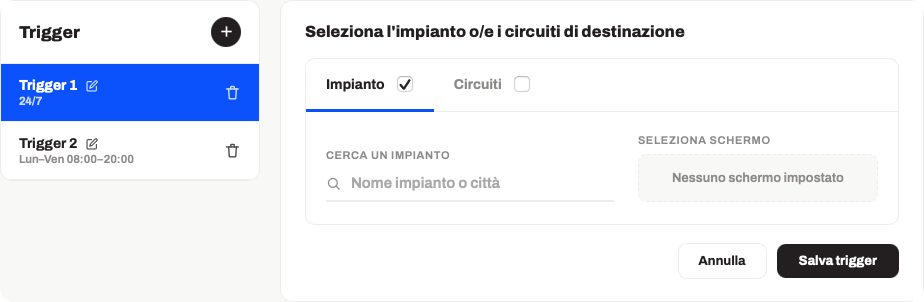 Trigger dei contenuti