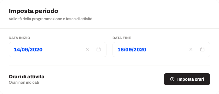 Programmazione per periodo